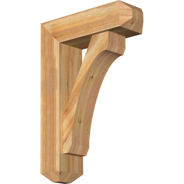 Ekena Millwork Legacy Craftsman Rough Sawn Bracket w/ Offset Brace, Western Red Cedar, 8"W x 26"D x 38"H BKT0806X26X38LEC04RWR - main